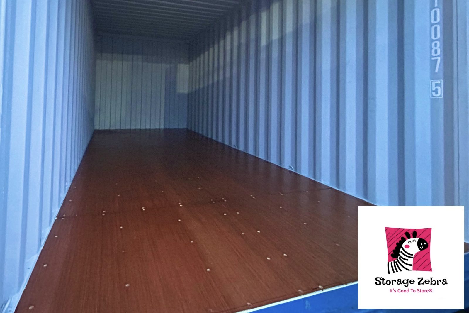 The interior of a storage shipping container