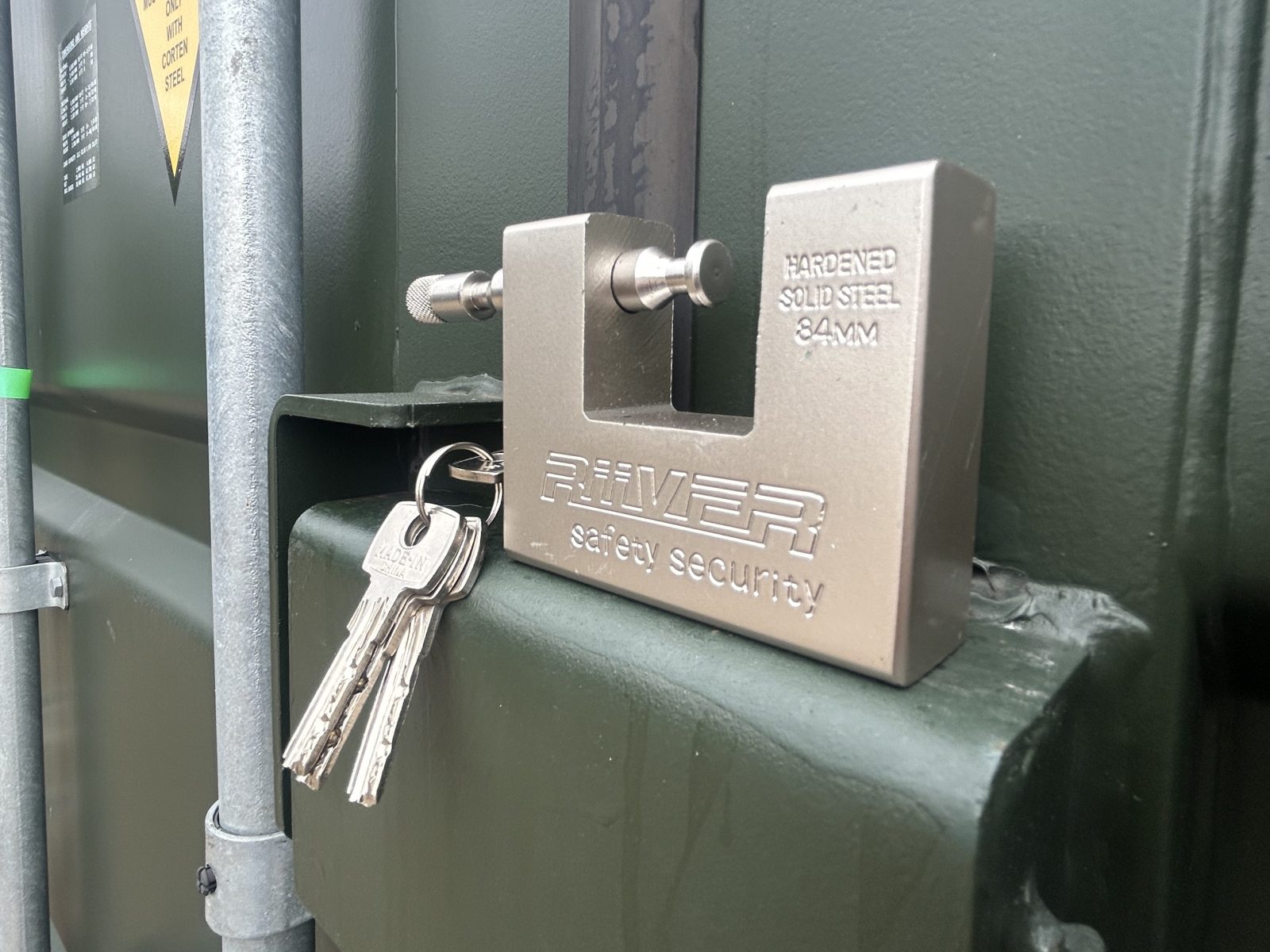 a secure padlock on a shipping container
